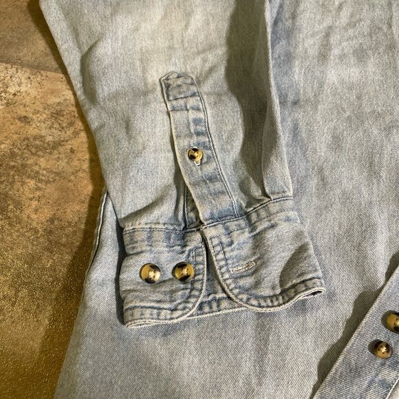 vintage alaska state denim button up size small - Picture 5 of 10